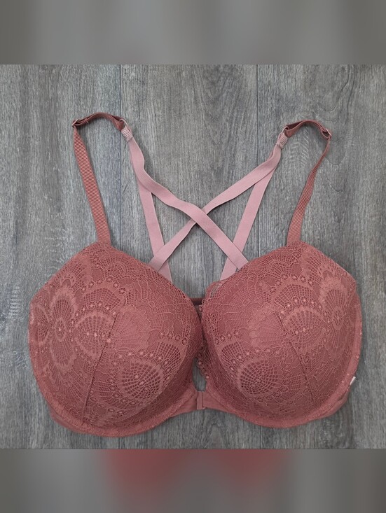 Victoria's Secret Other - Victoria's Secret Mauve Lace Push-Up Bra with Crisscross Straps-Size 36DDD